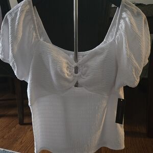 Chic White Puff Sleeve Blouse